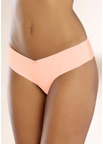 Lascana Brasilslip orange Gr. 44/46 für Damen. Mit Spitze, Schleife. Körpernah