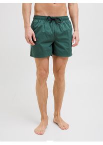 Jack & Jones JACK & JONES Herren Badeshorts "JPSTMAUI JJSWIM SOLID AKM SN"mallard grün, modisch, Gr. XS, unifarben, Web, Polyester, Badehosen