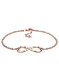 Elli Armb&auml;nder - Armband Infinity Ewig Diamant (0.03 ct.) 925 Silbe - Gr. 18 CM - in Gold - f&uuml;r Damen