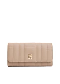 Tommy Hilfiger Geldbörse "TH FEMININE LRG FLAP", beige, Lederimitat, unifarben, elegant, Kleinlederwaren, Damen-Geldbeutel, Portemonnaie mit
