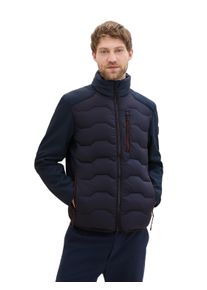Tom Tailor Herren Hybridjacke, blau, casual, Gr. S, unifarben, Steppware, Obermaterial: 100% Polyester. Futter: 100% Polyester, Jacken, mit Stehkragen