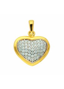 Adelia´s ADELIA ́S Damen Kette mit Anhänger "333 Gold Anhänger Herz mit Zirkonia", gold, Halsketten, Schmuckset - Set mit Halskette