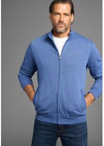 MAN'S WORLD MAN'S WORLD Herren Sweatjacke, blau, Basic, Gr. 4XL, meliert, angeraute Sweatware, Obermaterial: 60% Baumwolle, 40% Polyester, Sweatjacken,