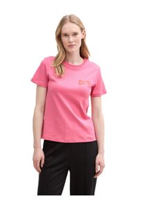 Tom Tailor Damen T-Shirt, rosa, casual, Gr. S, bedruckt, Single Jersey, Obermaterial: 100% Baumwolle, Shirts, mit Frontprint