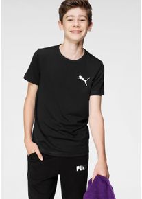 Puma Kinder T-Shirt "ACTIVE SMALL LOGO TEE B", schwarz, sportlich, Gr. 140, unifarben, Jersey, Obermaterial: 100% Polyester, Shirts