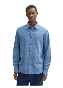 Tom Tailor Herren Langarmhemd, blau, casual, Gr. S, gemustert, Web, Obermaterial: 100% Baumwolle, Hemden, mit Kentkragen