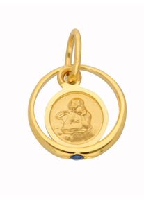 Adelia´s ADELIA ́S Damen Ketten-Anhänger "333 Gold Anhänger Taufring Ø 10,1 mm", Gold, blau, Gold, Schmuckanhänger, mit Safir Goldschmuck für Damen
