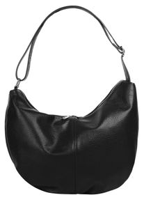 Samantha Look Damen Shopper, schwarz, Leder, unifarben, leicht glänzend, Taschen, echt Leder, Made in Italy