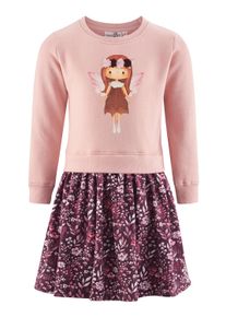 happy girls Mädchen Jerseykleid, rosa, casual, Gr. 98, bedruckt, Jersey, Obermaterial: 100% Baumwolle. Obermaterial 2: 95% Baumwolle, 5% Elasthan,