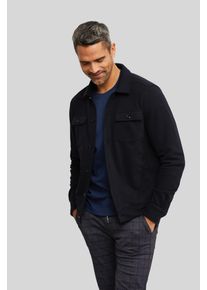 Bugatti Herren Sweatjacke, blau, casual, Gr. 4XL, Sweatware, 87% Baumwolle, 13% Polyester, Sweatjacken, in Hemdoptik