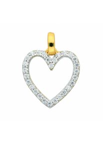 Adelia´s ADELIA ́S Damen Ketten-Anhänger "333 Gold Anhänger Herz", Gold, gold, Gold, Schmuckanhänger, mit Zirkonia Goldschmuck für Damen