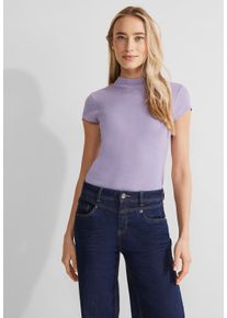Street One Damen T-Shirt, lila, casual, Gr. 44, glänzend, Stoff, 82% Viskose, 10% Metallfasern, 8% Polyamid, Shirts, aus softer Viskose