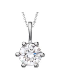 ONE ELEMENT Damen Ketten-Anhänger "0.2 ct Diamant Brillant Anhänger aus 585 Weißgold", 0,2 ct, Weißgold 585-Gold-Diamanten, silber, Weißgold 585,