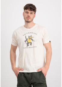 Herren T-Shirt "Alpha Industries Men - T-Shirts Black Cats T-Shirt", weiß, Gr. M, Alpha Industries, Obermaterial: 100% Baumwolle, Shirts