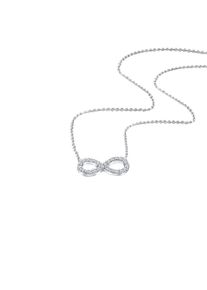 ONE ELEMENT Damen Goldkette "0,10 ct Diamant Brillant Halskette Rundankerkette", 0,1 ct, Weißgold 585-Gold-Diamanten, silber, Weißgold 585, Gold,