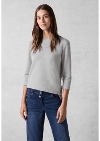 Cecil Damen 3/4-Arm-Shirt, grau, casual, Gr. XXL, kariert, Stoff, 77% Polyester, 20% Viskose, 3% Elasthan , Shirts, mit U-Boot-Ausschnitt