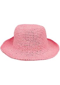 Damen Strohhut, rosa, klassisch,modisch,feminin,casual, Capelli New York, unifarben, Obermaterial: 100% Papier, Hüte, mit handgefertigter Struktur