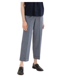 Tom Tailor Damen 7/8-Hose "LEA Straight", blau, casual, Gr. 36, unifarben, meliert, Obermaterial: 63% Polyester, 33% Viskose, 4% Elasthan, Hosen, mit