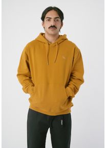 Cleptomanicx Herren Kapuzensweatshirt "Embro Gull Mono", gelb, casual, Gr. L, bestickt, 100% Baumwolle, Sweatshirts, mit kleiner Logostickerei