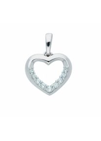 Adelia´s ADELIA ́S Damen Ketten-Anhänger "333 Weißgold Anhänger Herz", Gold, silber, Gold, Schmuckanhänger, mit Zirkonia Goldschmuck für Damen