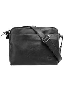 Samantha Look Damen Umhängetasche, schwarz, Leder, vintage, Taschen, echt Leder, Made in Italy