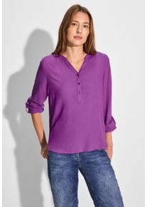 Cecil Damen Langarmbluse, lila, casual, Gr. XXL, unifarben, Stoff, 100% Viskose, Blusen, aus softer Viskose