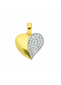 Adelia´s ADELIA ́S Damen Ketten-Anhänger "333 Gold Anhänger Herz", Gold, gold, Gold, Schmuckanhänger, mit Zirkonia Goldschmuck für Damen