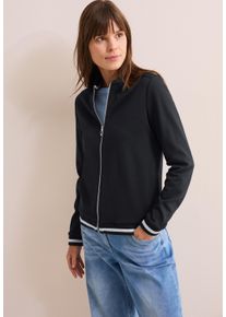 Cecil Damen Cardigan, schwarz, casual, Gr. XXL, unifarben, Stoff, 67% Polyester, 30% Viskose, 3% Elasthan, Strickjacken, aus softem Materialmix