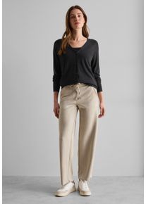 Cecil Damen Cardigan, schwarz, casual, Gr. XXL, unifarben, Web, 60% Baumwolle, 40% Viskose, Strickjacken, mit Knopfleiste
