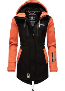 Marikoo Damen Funktionsmantel "Zimtzicke", orange, casual, Gr. XS, Oberstoff: 98% Polyester, 2% Elasthan, Futter: 100% Polyester, Ärmelfutter: 100%