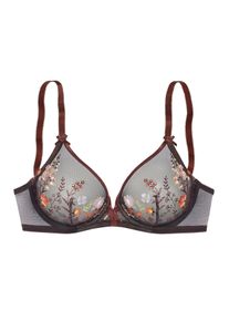 Lascana Damen Bügel-BH "Maria", Gr. 100, bunt, Spitze, Obermaterial: 74% Polyamid, 23% Polyester, 3% Elasthan, feminin, BHs, mit Blumen aus edler
