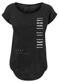 F4NT4STIC Damen T-Shirt "PLUS SIZE T-SHIRT Take It Easy", schwarz, casual, Gr. 4XL, Obermaterial: 100% Baumwolle, Shirts, Print