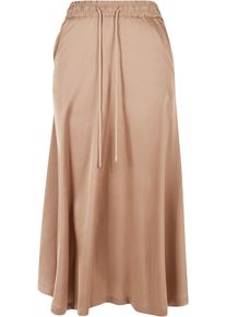 Urban Classics Damen Sommerrock "Urban Classics Damen Ladies Satin Midi Skirt", grau, Gr. XS, unifarben, 95% Polyester, 5% Elasthan, Röcke