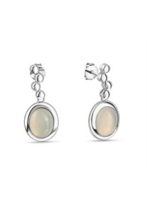 Vivance Damen Paar Ohrstecker "925 Sterling Silber rhodiniert Katzenauge hellblau", ONE-SIZE, Silber 925 (Sterlingsilber), weiß, Silber 925
