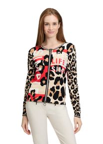 Betty Barclay Damen Strickjacke "Betty Barclay Feinstrickjacke mit Print", rot, casual, Gr. 48, Strick, Obermaterial: 80% Viskose, 20% Polyamid.,