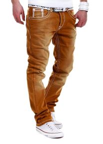 behype Herren Bequeme Jeans "Stitch", braun, Gr. 32, 98% Baumwolle, 2% Elasthan, Jeans, mit dicken Kontrastnähten