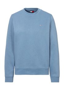Tommy Jeans Damen Sweatshirt "TJW REG S FLAG CREW", blau, casual, Gr. M, unifarben, Sweatware, Obermaterial: 80% Baumwolle, 20% Polyester,
