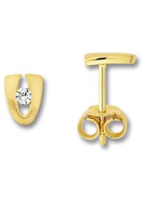 ONE ELEMENT Damen Paar Ohrhänger "Zirkonia Ohrringe Ohrstecker aus 333 Gelbgold", Damen,mit Zirkonia, Gelbgold 333-Gold, gold, Gelbgold 333, Gold,