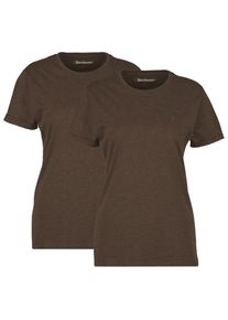 T-Shirt Deerhunter Basic T-Shirt 2-Pack Damen (Gr 46 |braun)