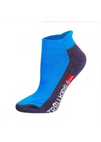Trollkids Hiking Low Cut Socks II Multifunktionssocken Kinder Wandern (Gr 27-30 |blau)