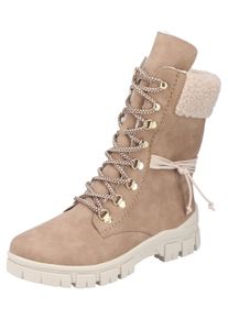 Rieker Damen Winterboots, Gr. 36, beige, Lederimitat, Textil, sportlich, Schuhe