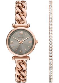 Fossil Damen Quarzuhr "CARLIE MINI", gold, Armbanduhren, Armbanduhr, Damenuhr, Edelstahlarmband, Ideal auch als Geschenk