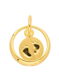 Adelia´s ADELIA ́S Damen Ketten-Anhänger "333 Gold Anhänger Babyfüsse Ø 10,3 mm", Gold, gold, Gold, Schmuckanhänger, mit Zirkonia Goldschmuck für Damen
