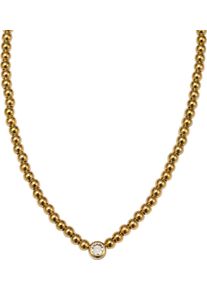 Firetti Damen Kette mit Anhänger "Schmuck Geschenk Edelstahl Halsschmuck Halskette Kugeln", Edelstahl, L: 43cm B: 6mm, gold, Edelstahl, B:6mm,