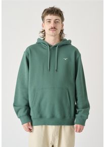 Cleptomanicx Herren Kapuzensweatshirt "Ligull Boxy", grün, casual, Gr. M, bestickt, 100% Baumwolle, Sweatshirts, In lässigem Schnitt