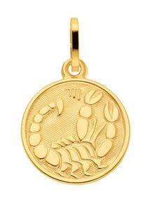 Adelia´s ADELIA ́S Damen Ketten-Anhänger "333 Gold Sternzeichen Anhänger Skorpion Ø 11,8 mm", Skorpion, Gold, gold, Gold, Schmuckanhänger, Goldschmuck für