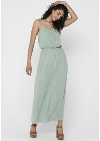 Only Damen Maxikleid "ONLWINNER S/L MAXI DRESS NOOS PTM", grün, modisch, Gr. 38, gepunktet, Jersey, Obermaterial: 97% Polyester, 3% Elasthan,