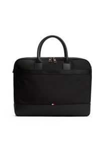 Tommy Hilfiger Damen Laptoptasche "TH NYLON TRAVEL COMPUTER BAG", schwarz, Textil, Lederimitat, unifarben, Taschen, Geschäftstasche, Messenger Bag,