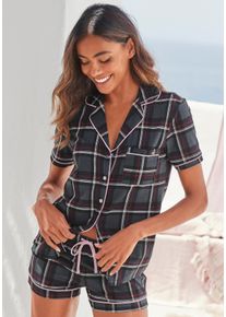 s.Oliver Damen Shorty, Gr. 32, rot, Single Jersey, Obermaterial: 50% Baumwolle, 50% Viskose, kariert, feminin, Homewear-Sets, mit Allover-Druck