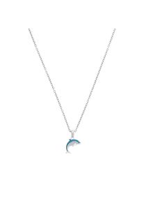 Mädchen Kette mit Anhänger "Delfin-Optik, 2039764", Silber 925 (Sterlingsilber), L: 38cm B: 1,1mm, blau, Prinzessin Lillifee, Silber 925